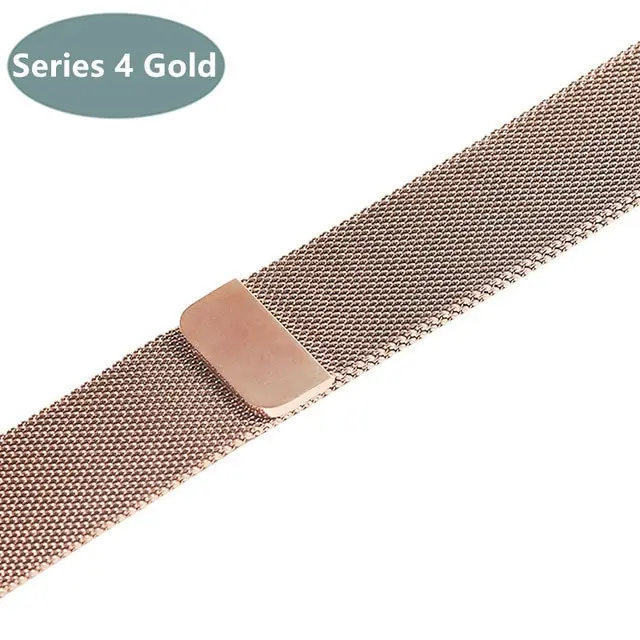 Series 4 Gold Ремешок для apple watch 4 3 5 42mm 44mm apple watch band Миланская петля металлическая сетка ремешок для часов iwatch series 5 4 - Цвет ремешка: Series 4 Gold