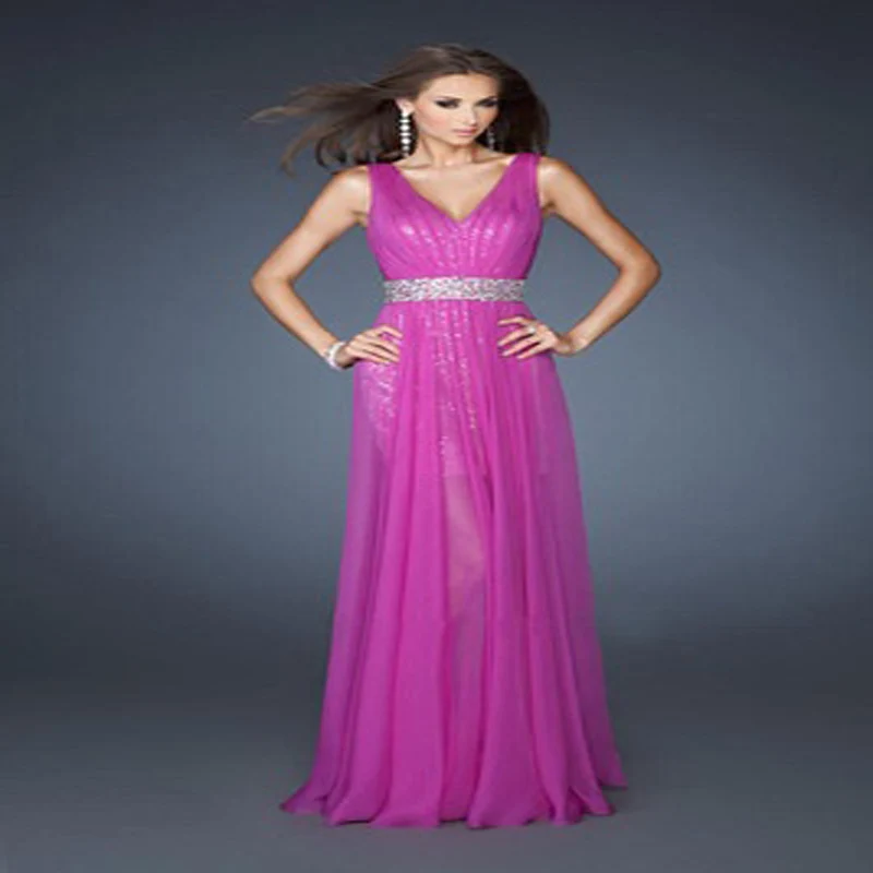 Женские платья элегантное вечернее платье с v-образным вырезом для леди летнее