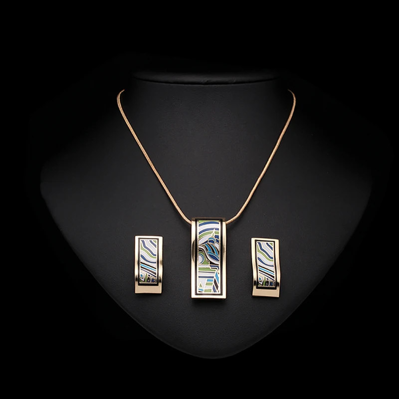 R & X Fashion 22 Joyas Сверкающее свадебное ожерелье/серьги Свадебное колье Дубай новый