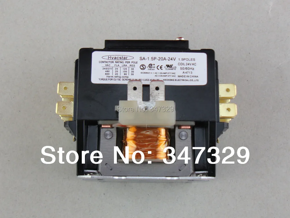 Hvacstar SA 1.5P 20A 24V контактор определенного назначения 1 5 полюса 20FLA AC катушка DP