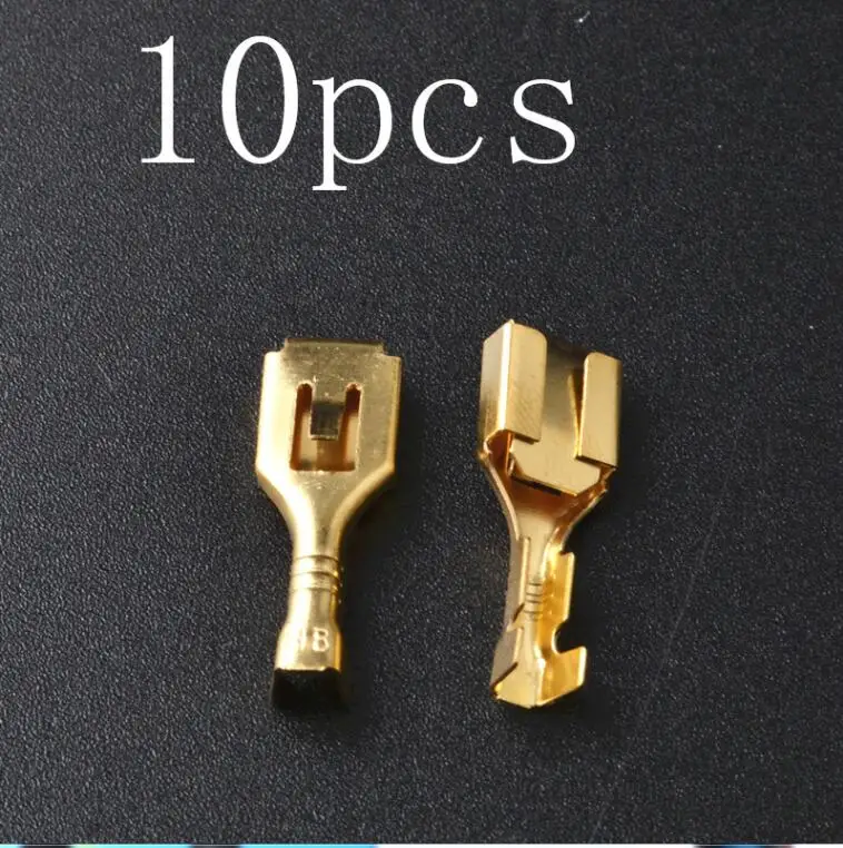 6,3 мм, 1 P, 2 P, 3 P, 4 P, 6 P, 8 P, 12 P, 14P pin/way, обжимные клеммы, комплекты разъемов для мужчин и женщин, разъем для мотоцикла и автомобиля - Цвет: 10PCS