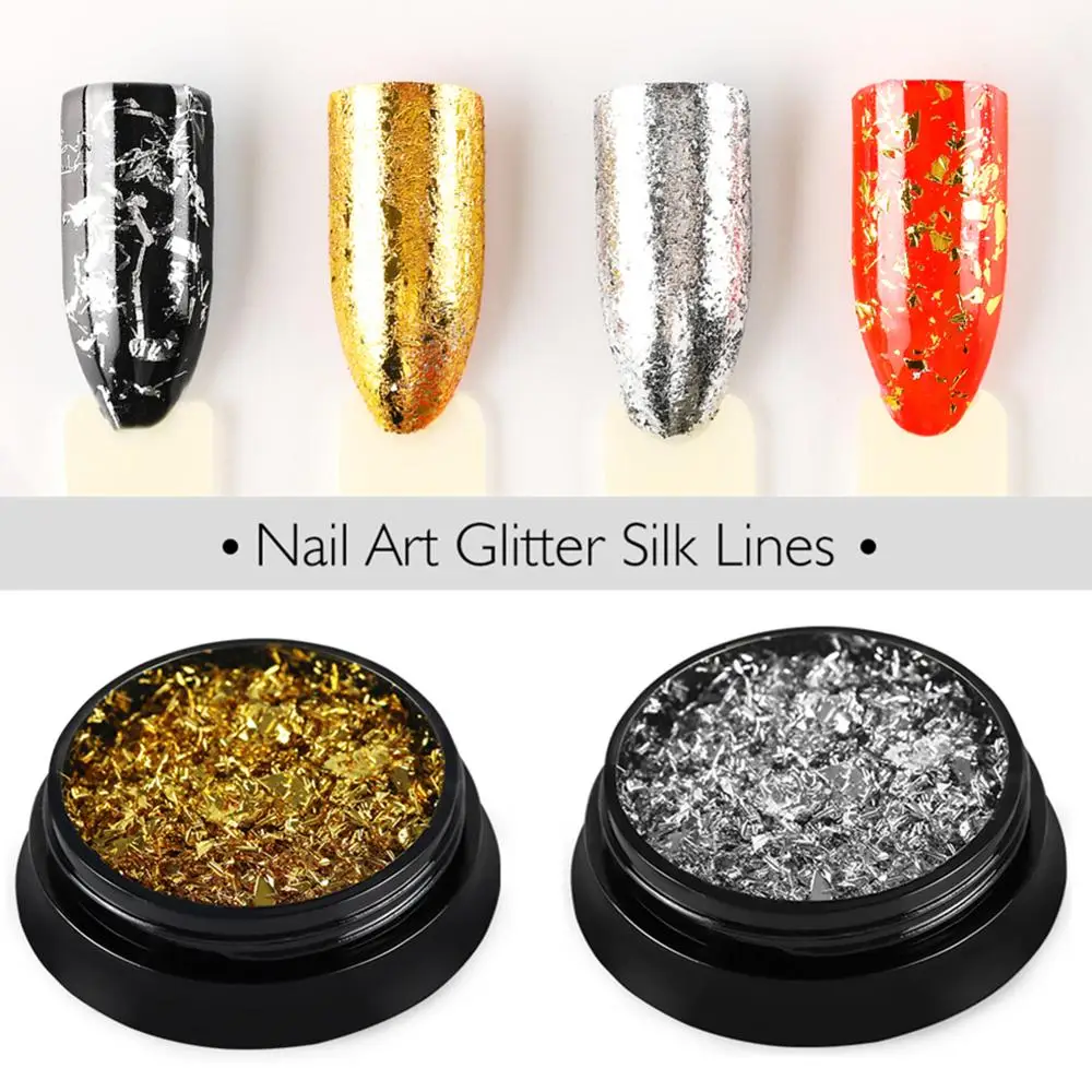 COSCELIA Золотой Серебряный Блестящий Фольга украшения для ногтей аксессуары