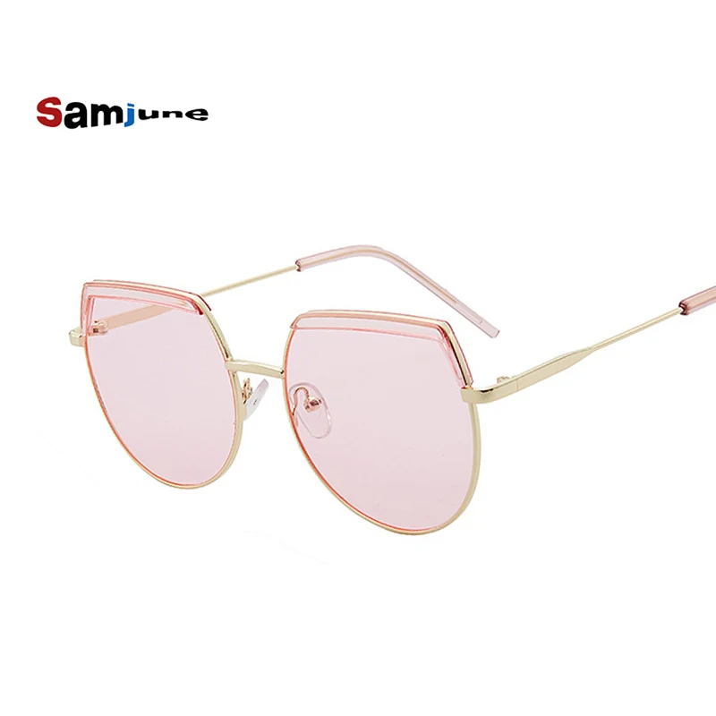 Samjune 2019 новые металлические солнцезащитные очки для бровей нерегулярные круглые