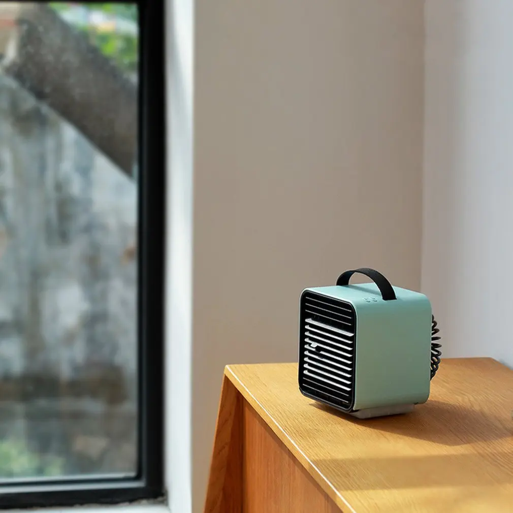 3-Speed Mini Air Conditioner Negative Ion Fan Cooler Humidifier LED Light PM2.5
