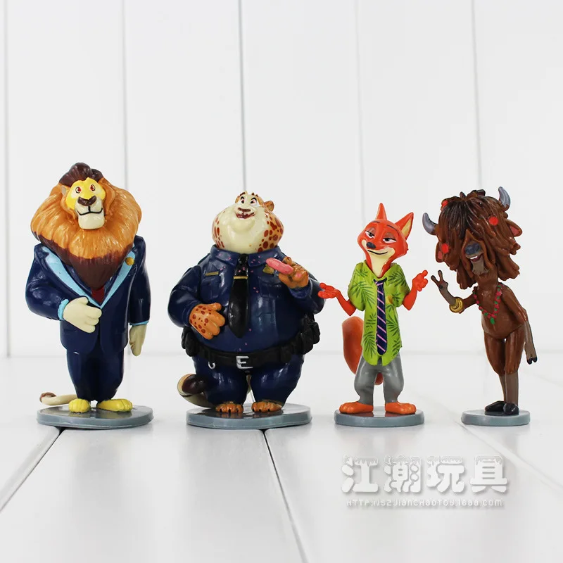 Disney Zootopia Ник Уайлд Джуди Хопс 10 Шт./лот PVC Фигурки Аниме Базовый Набор Brinquedos 5 СМ