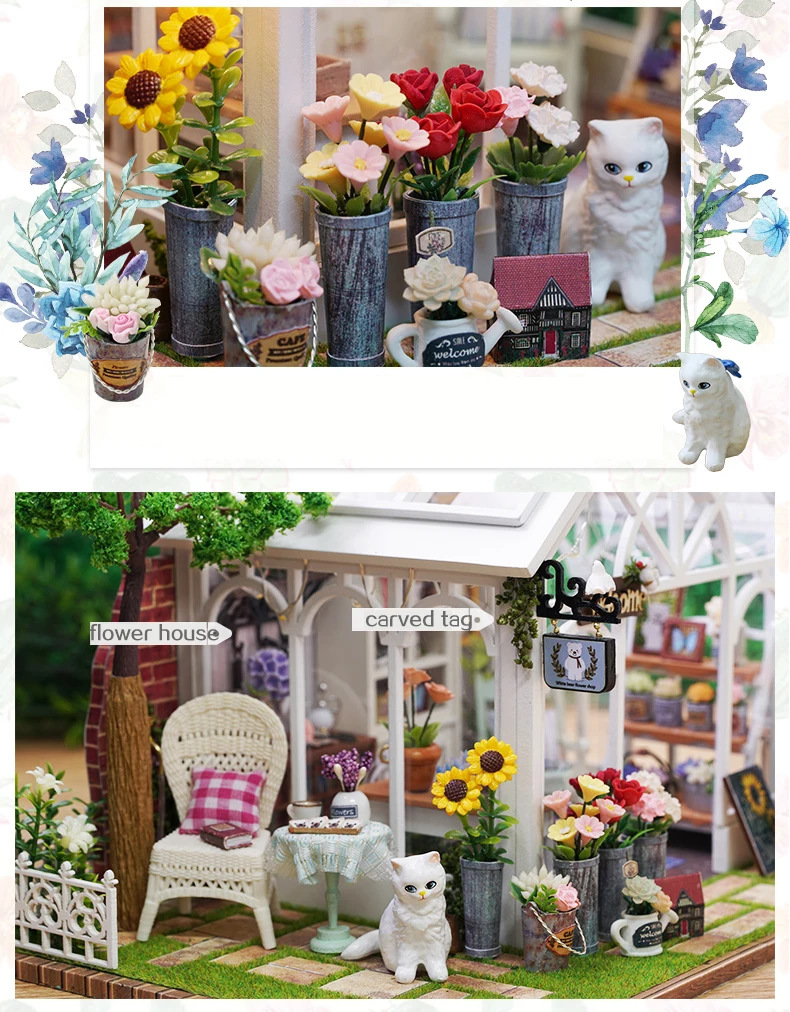 DIY деревянный кукольный дом Miniaturas с мебелью DIY Миниатюрные домики кукольный домик игрушки для детей Рождественский подарок на день рождения для девочек A63