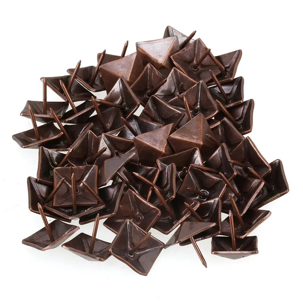 

19 x 21mm Replacement Red Bronze Antique Square Upholstery Nails Tack Pyramid Studs Vintage Furniture Every pack 50 or 120Pcs