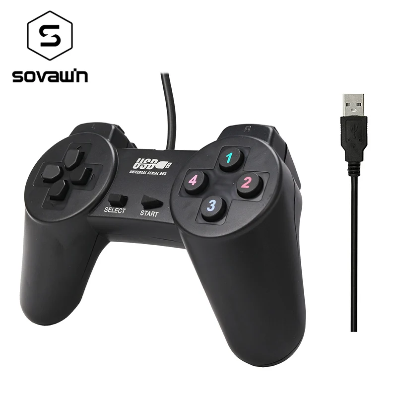 Sovawin USB 2 0 управление ler геймпад для ПК джойстик игры проводной компьютер Windows