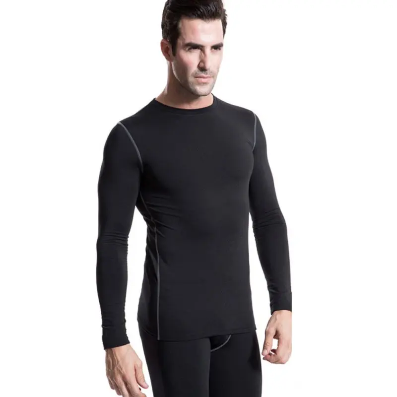 

Fashion Men Plush Base Layer Long Sleeve Slim Fit Thermal Warm Underwear Tops Winter Undershirt