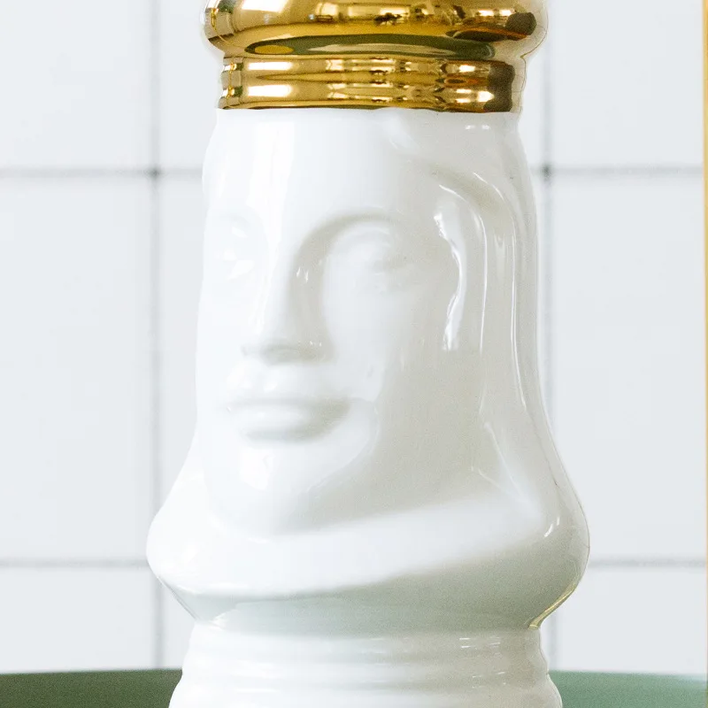 Керамическая ваза Ins Style King Queen Face позолоченная настольная Цветочная композиция