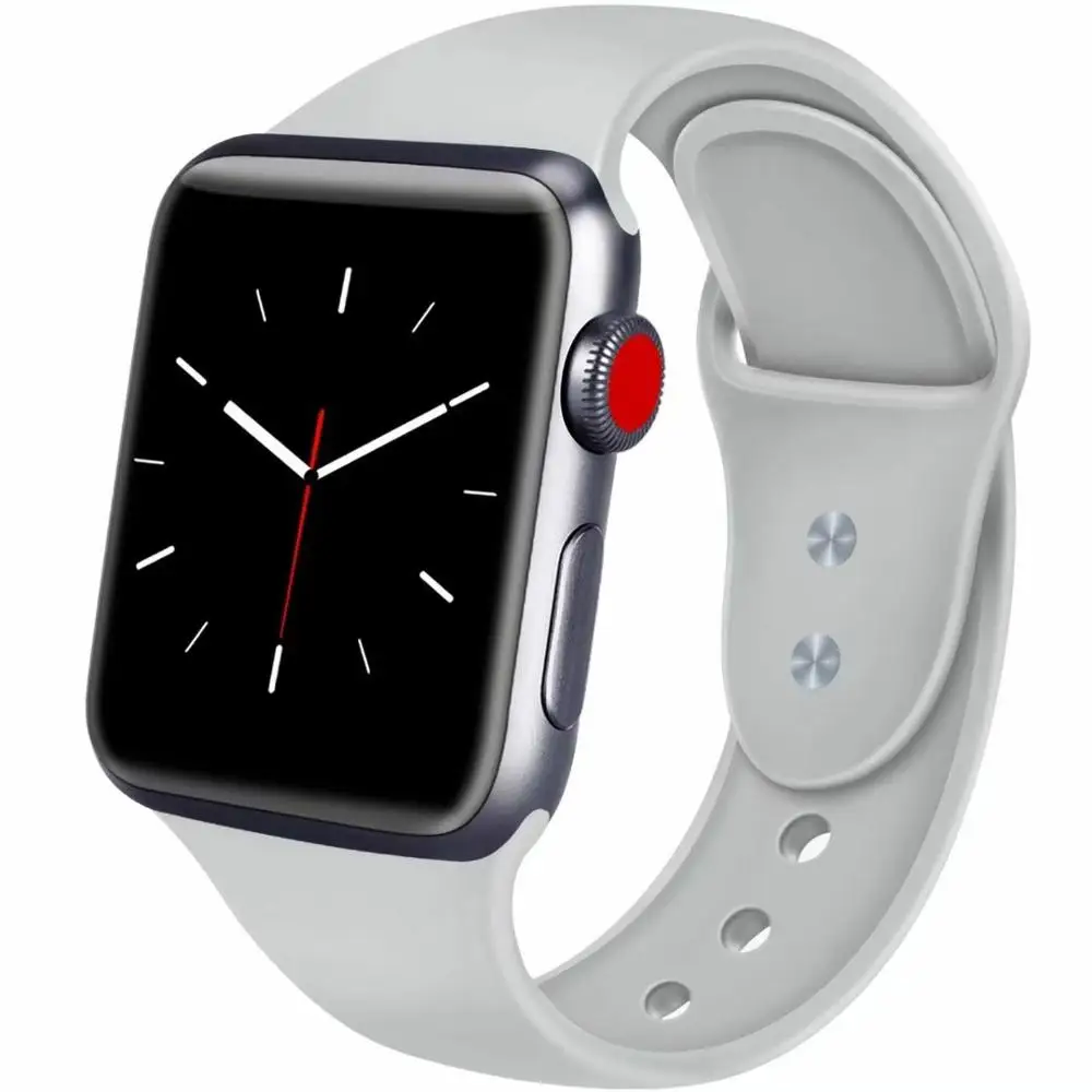 10 шт./лот 22 2 цвета пряжки твердый силикон ремешок для наручных часов Apple Watch Смарт i-Watch 38/40/42/44 мм браслеты 1/2/3/4G браслет