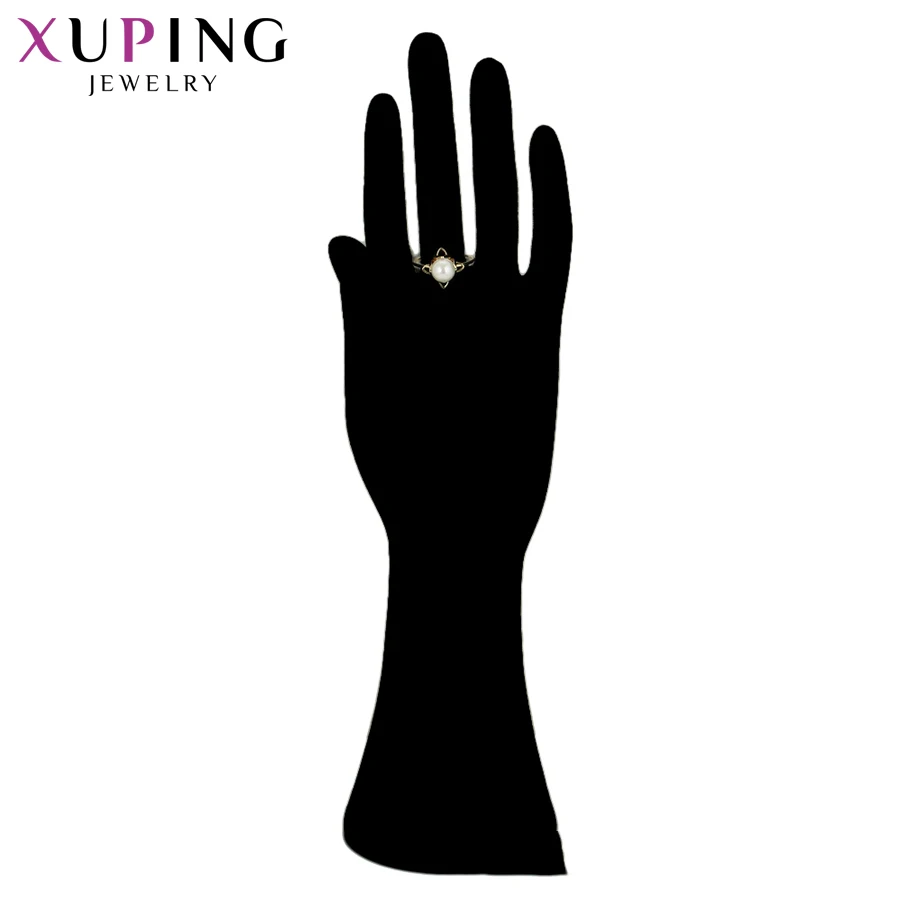 11 кольца Xuping Женский светильник с искусственным жемчугом желтое золото