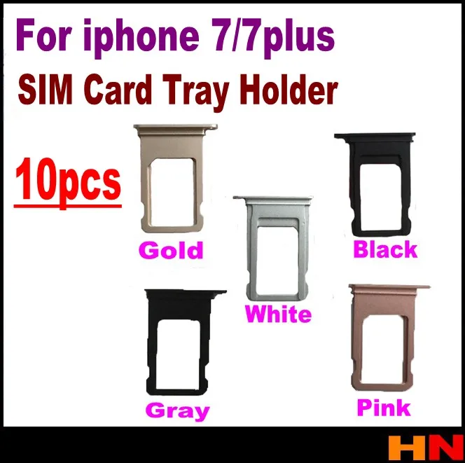 10 шт. для iphone 7 7p plus 4 5 держатель sim карты слот адаптер контейнера золотой серый