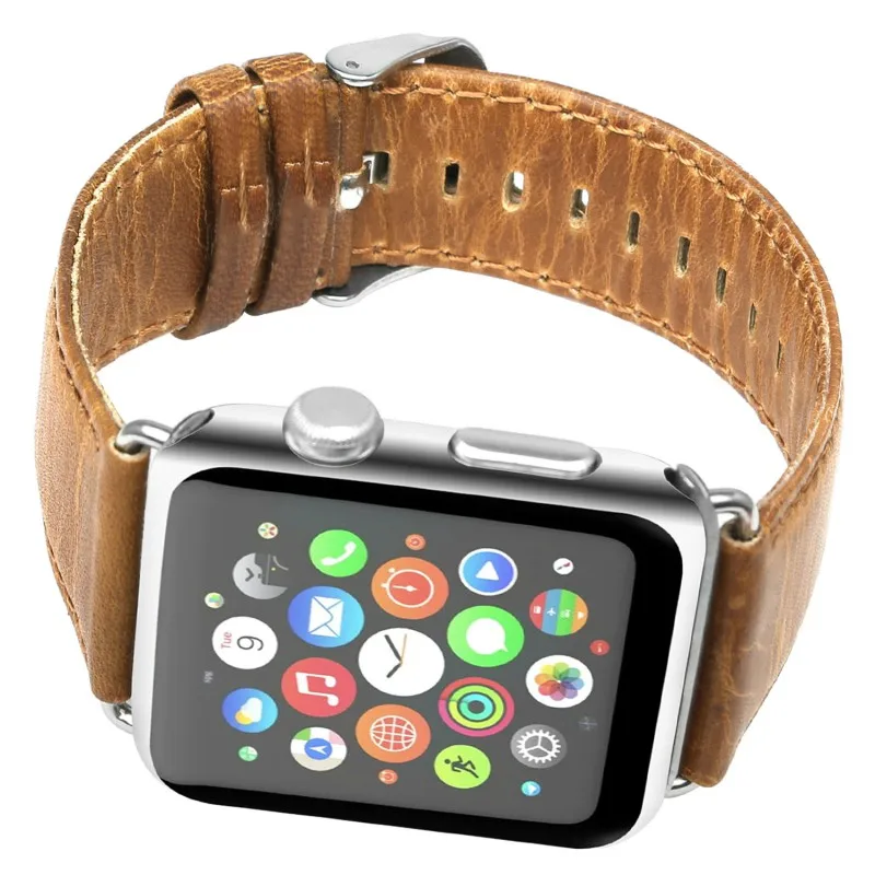 Crazy Horse винтажный ремешок из натуральной кожи для Apple Watch серии 4 3 2 1 ремешок для iWatch 44 мм 42 мм 40 мм 38 мм наручный ремешок для часов