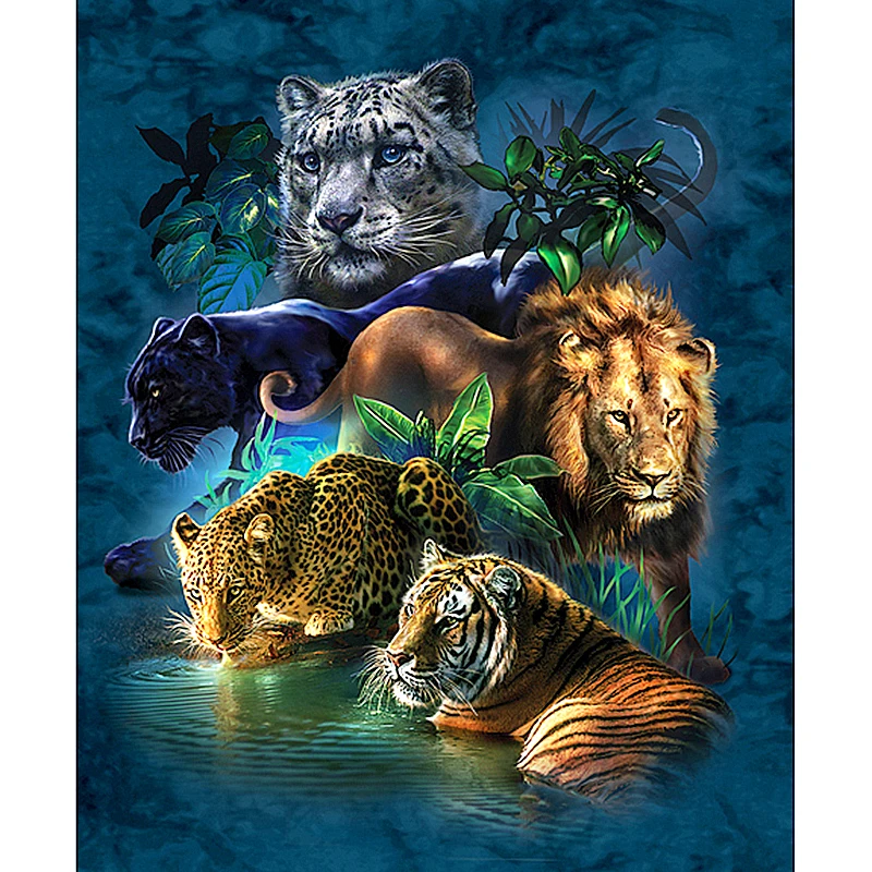 

Full Square Diamond 5D DIY Diamond Painting "Tiger Lion Leopard" 3D Embroidery Cross Stitch Rhinestone Mosaic Painting Decor