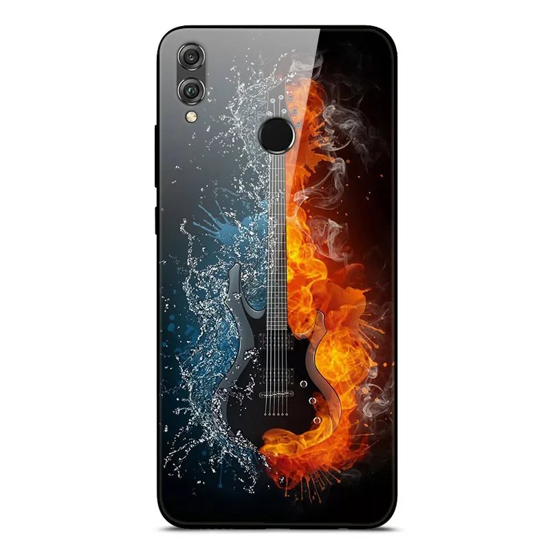 2 Чехол из закаленного стекла для huawei Honor 8X, чехол из жесткого поликарбоната, задняя крышка для телефона huawei Honor 8X, чехол, 8 X Honor8X, силиконовый бампер - Цвет: 2