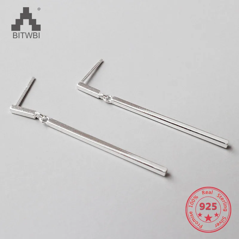 

100% S925 sterling silver fashion simple geometric square earrings