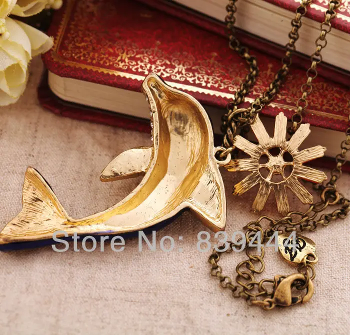 Новое модное Ювелирное Украшение ожерелье в виде дельфина с кристаллами и