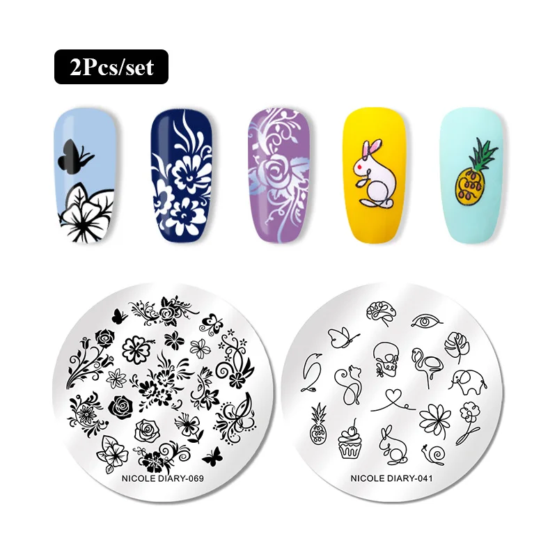 Набор штампов для дизайна ногтей NICOLE DIARY набор из нержавеющей стали шаблоны