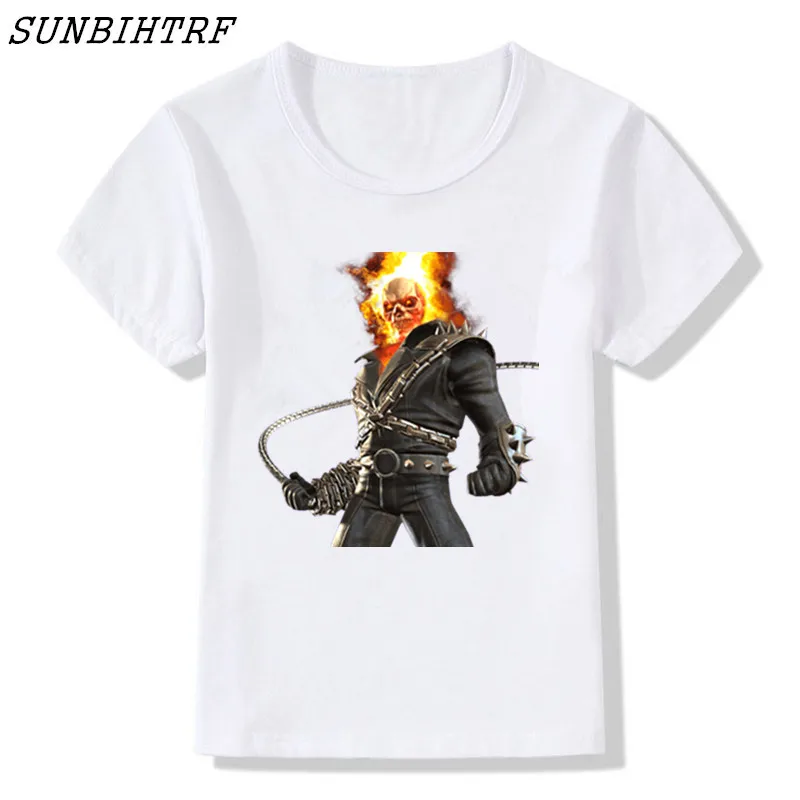 Дети Ghost Rider Прохладный Вдохновленный мультфильма модная футболка летние шорты