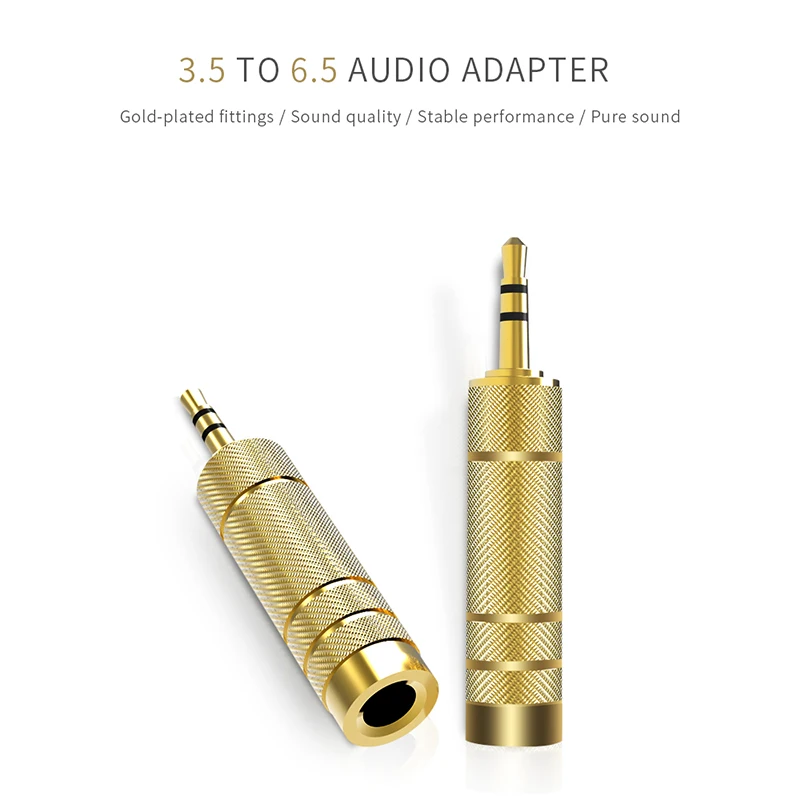 AiSMei 3.5mm Male to 6.5 mm Female Adapter 3.5 plug 6.35 Jack Stereo Speaker Audio converter for Phone PC Notebook |