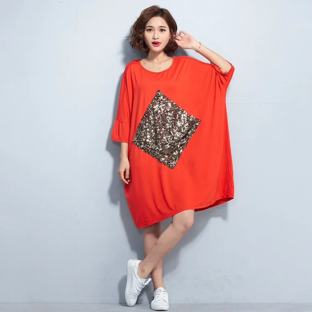 Черный блудница футболка платье с пайетками Европейский 2019 мода короткий рукав