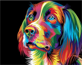 GEX5251 DRAWJOY картина в рамке с животными, сделай сам, картина по номерам, настенное искусство, сделай сам, холст, картина маслом, домашний декор для гостиной, 40*50 см - Цвет: GEX5251