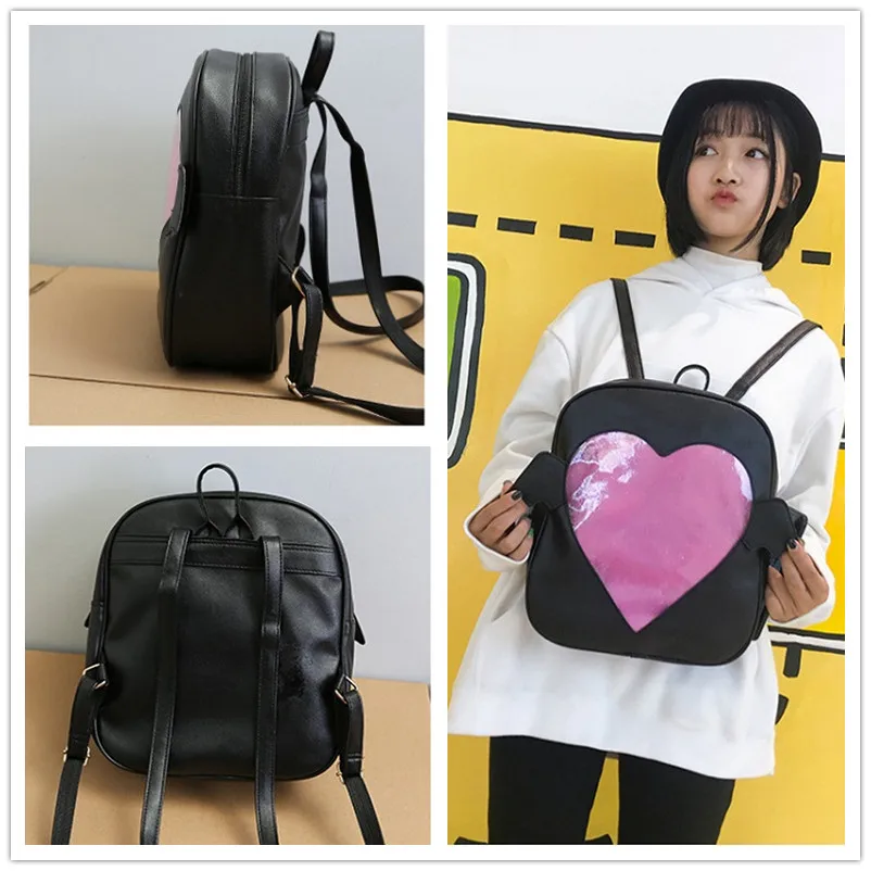 Miyahouse Itabag элегантный дизайн маленькое милое сердце женский рюкзак из искусственной кожи женский рюкзак крылья Студенческая сумка женский рюкзак