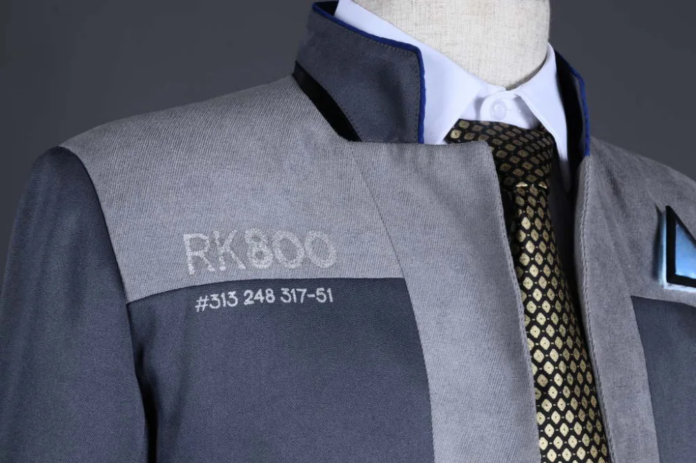 2018 новая игра Детройт: станьте человеком Коннором RK800 агент Костюм Униформа туго