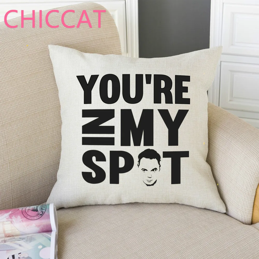 CHICCAT Cotton Linen Throw Pillow Case - &quotYOU'RE IN My SPOT&quot Calligraphy Home Decor Engagement Present Gift Cushion Cover | Дом и
