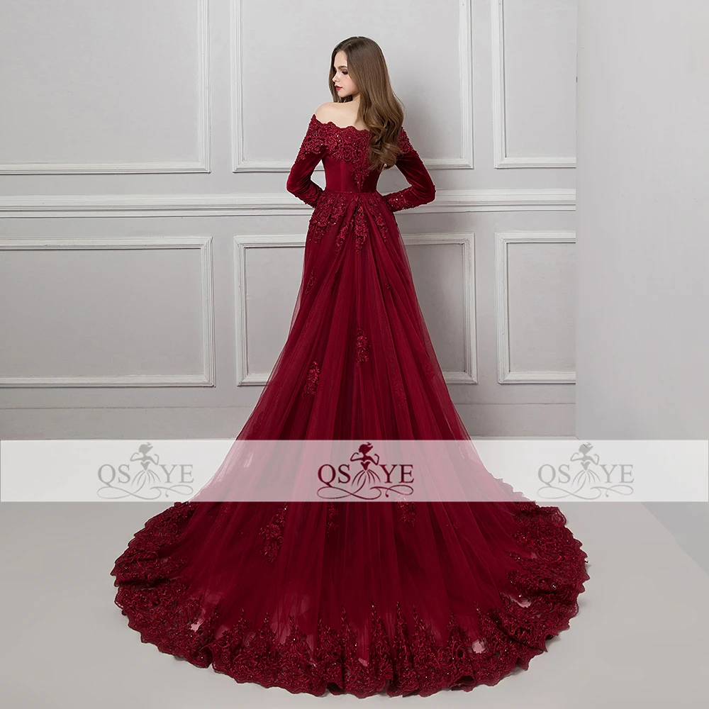 Бургундия Vestido de Festa кружевные вечерние платья 2018 бисером с аппликацией и вырезом