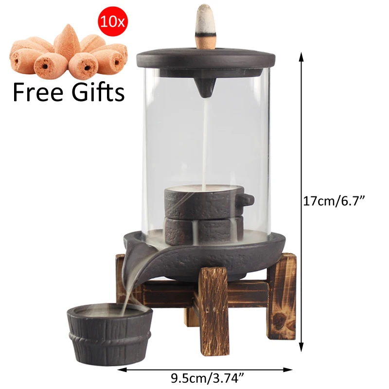 Курильница для благовоний Backflow с акриловым защитным покрытием керамическая