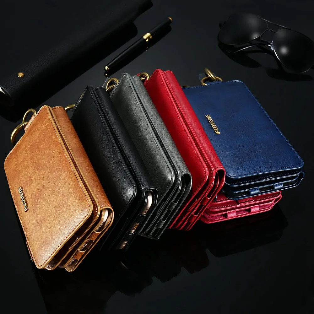 PU+PC Leather Zipper Phone Cases For iPhone 6 6S 7 8 Plus Multi-functional 14 Cards Holder Wallet Case Vintage Back | Мобильные
