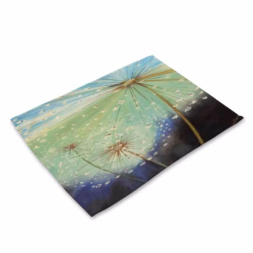 Настольная салфетка с рисунком одуванчика свадебная модные столовые приборы