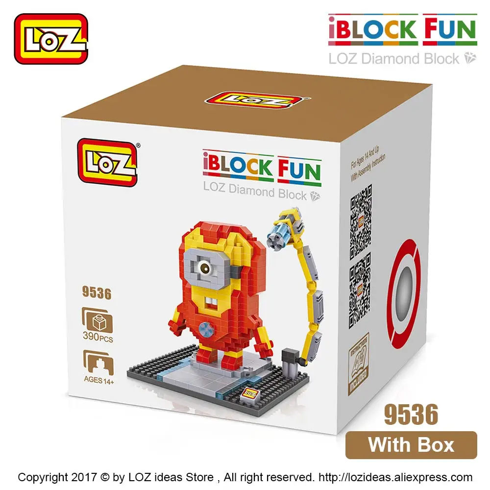 9536 With Box LOZ, алмазные блоки, супергерои, фигурки, пластиковые сборные игрушки, Мультяшные пиксели, фигурки, креативный подарок, развивающие игрушки, 9536-9543 - Цвет: 9536 With Box