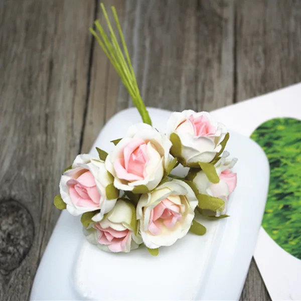 6 шт./букет цветок сливы разных цветов букет из бумаги скрапбукинг искусственные