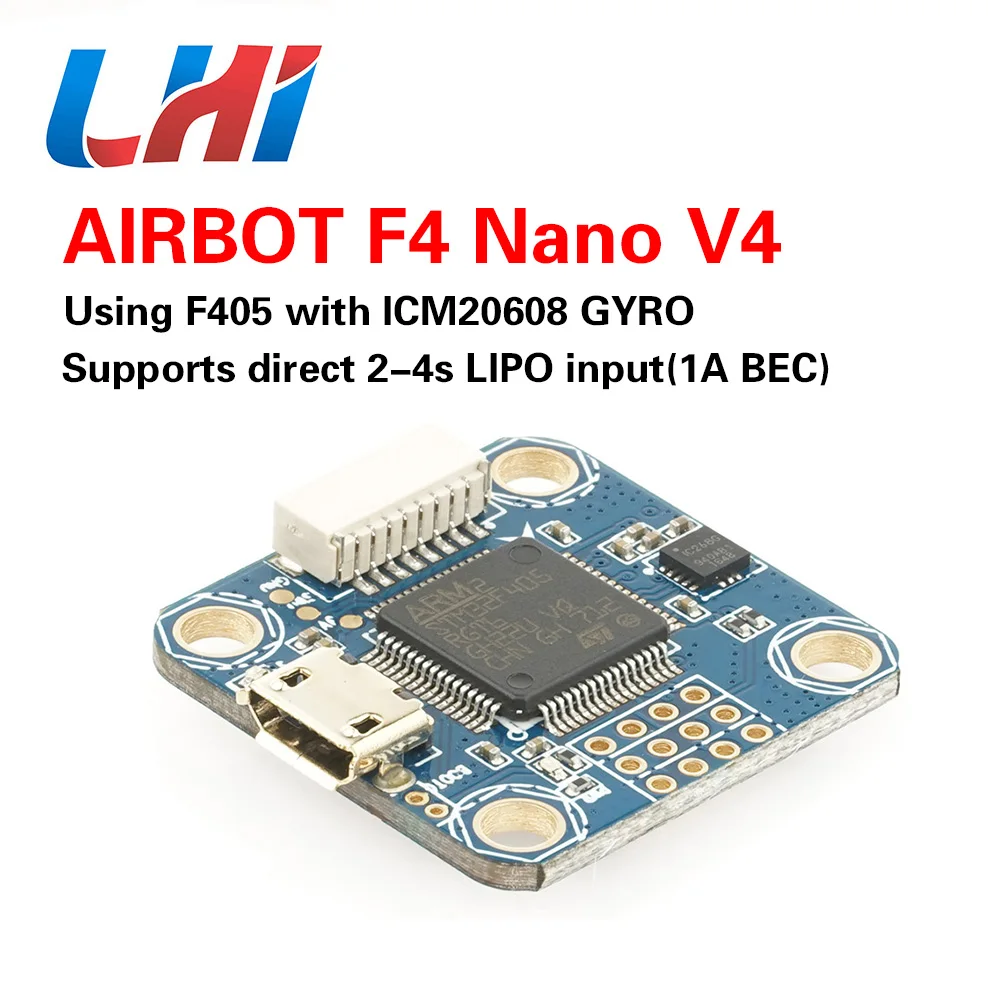AIRBOT F4 Nano V4 25x25 мм плата контроллера полета ICM20608 гироскоп для RC FPV гоночный кросс