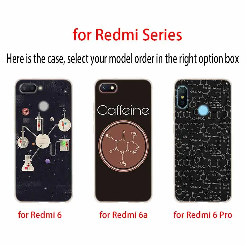 Мягкий чехол с химическим рисунком для Xiaomi Redmi 9A 8A 7A Note 10 9 8 7 Pro Max 10S 9S 8T Роскошный