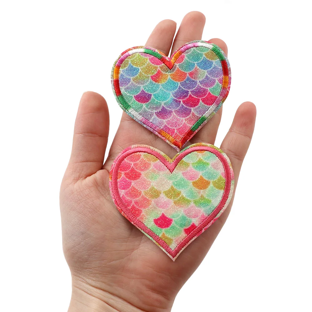 1 компл./9 шт. смешивания Цвет нашивки Shine Heart нашивки с радугой с шляпой DIY девушка вышитые патчи железо на аппликации вышивка