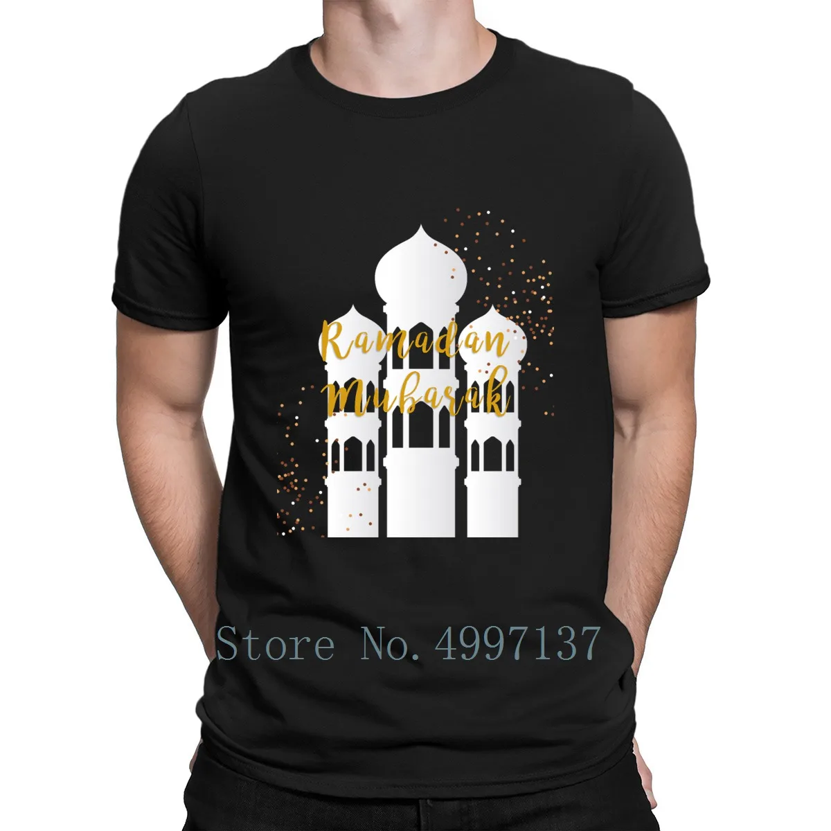 Футболка с надписью Happy Ramadan ид Мубарак Ислам интересные дышащие хлопковая летняя