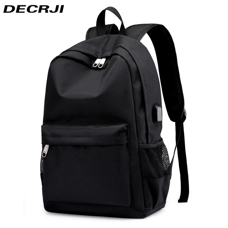 

DECRJI USB Charging Men Oxford Backpack Large Capacity Travel Rucksack High Quality School Bags For Teenagers Bolsa Masculina