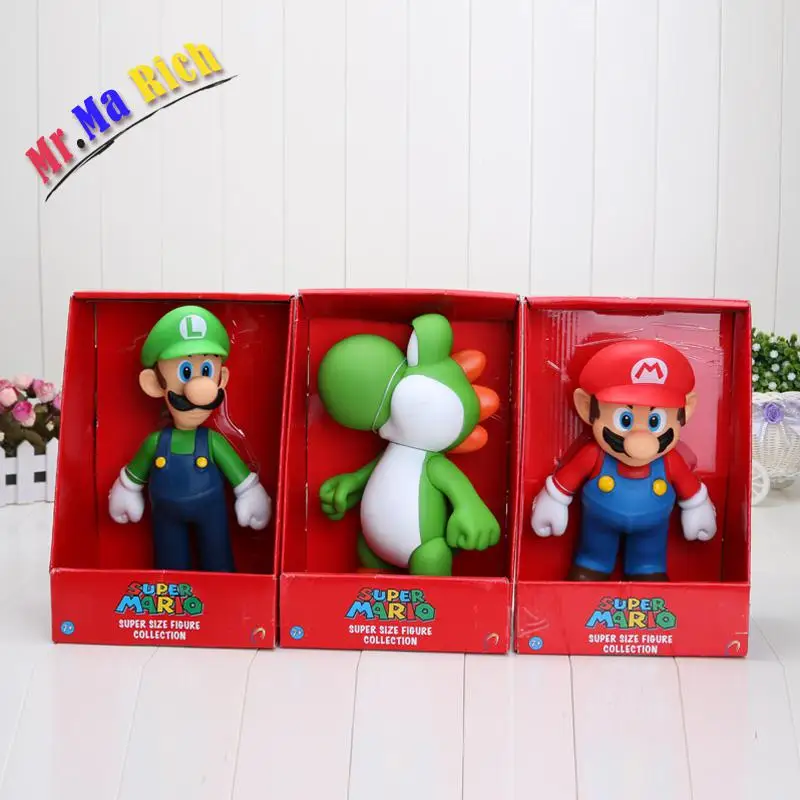 23 см Super Mario Bros Figura Yoshi Principessa Peach Pvc фигурка игрушка Марио Луиджи кукла|super mario bros|mario