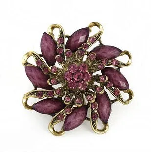 Распродажа винтажные фиолетовые броши в виде цветка/корейские Роскошные модные