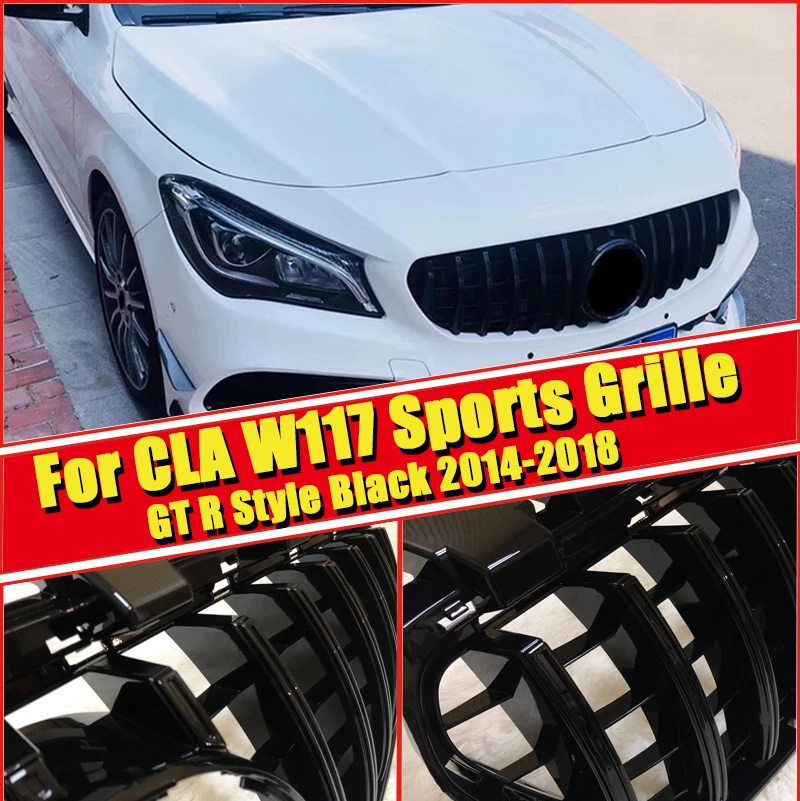 W117 CLA GTS решетка гриль ABS черный глянец подходит для merceesmb CLA180 CLA200 250 CLA45AMG передний бампер решетки без знака 14-18