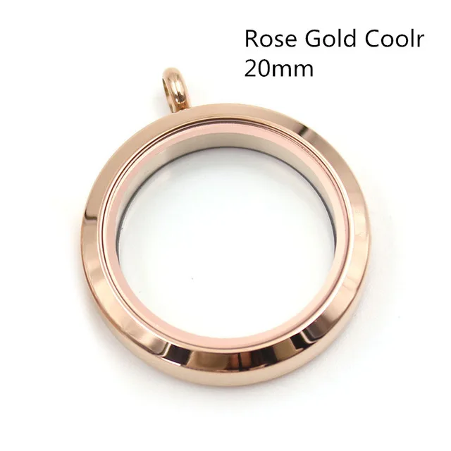 Rose gold 20mm Золото Цвет однотонные твист закручивающийся плавающий кулон 316L неоднородная нержавеющая сталь памяти стеклянный медальон Прямая поставка - Окраска металла: Rose gold 20mm