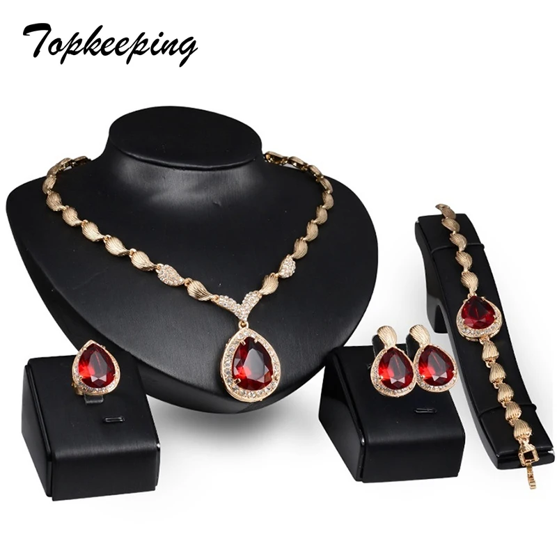 Ожерелье браслет кольцо серьги 4 шт. модные ювелирные изделия набор крупных