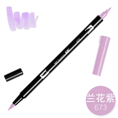 673 TOMBOW AB-T Япония 96 цветов художественная кисть ручка с двумя головками маркер Профессиональный водный маркер ручка для рисования канцелярские принадлежности Kawaii - Цвет: 673
