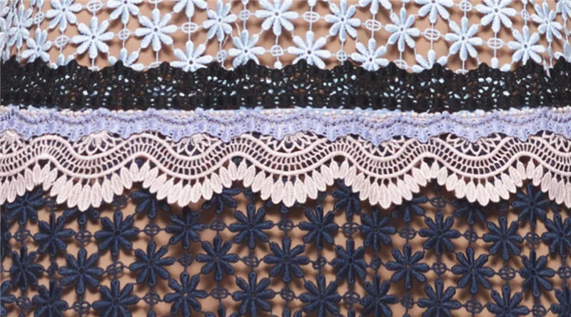 Женское подиумное кружевное платье с длинным рукавом Пляжное оборками и