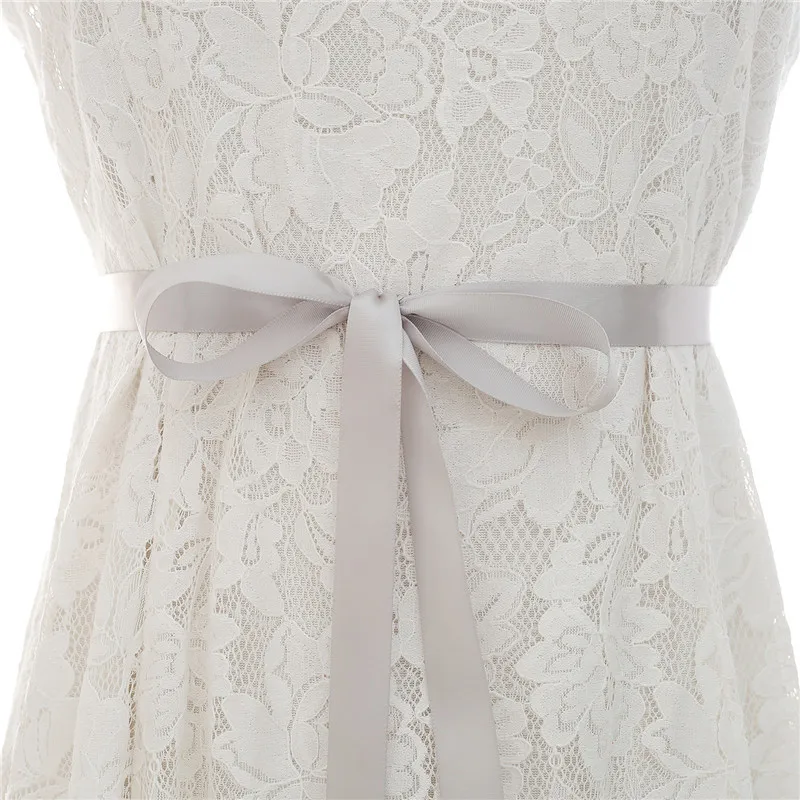 MOLANS Handmade Exquisite Crystal Floral Appliques Girdle for Women Dress Jewelry Silver Water Drill Solid Silk Ribbons Sash