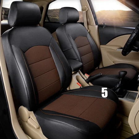 black x coffee for 5 Чехол для сидения автомобиля, кожаный Стильный чехол для Toyota Prado, чехол для сидений автомобиля для правой руки, чехлы для сидений автомобиля, набор - Название цвета: black x coffee for 5